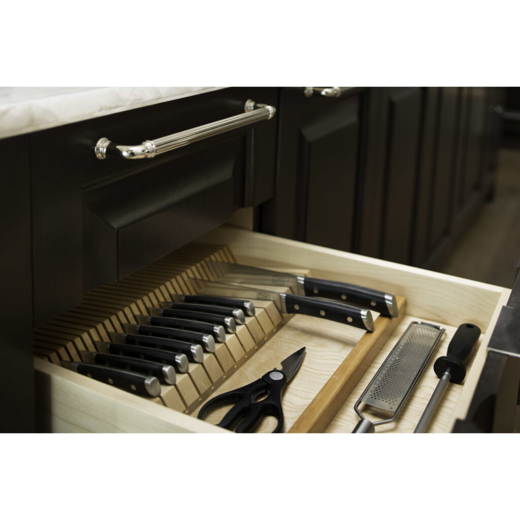 Rev-A-Shelf Wood Trim-to-Fit Knife Block Drawer Insert Organizer