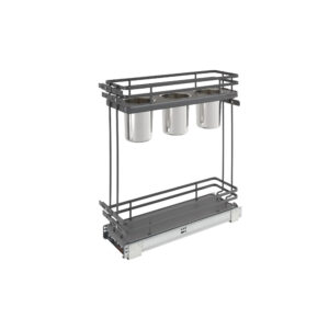 Rev-A-Shelf Two-Tier Utensil Pullout Organizers w/ Soft-Close Orion Gray