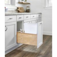 Rev-A-Shelf Wood Bottom Mount Pullout Waste/Trash Container w/ Soft-Close 15"