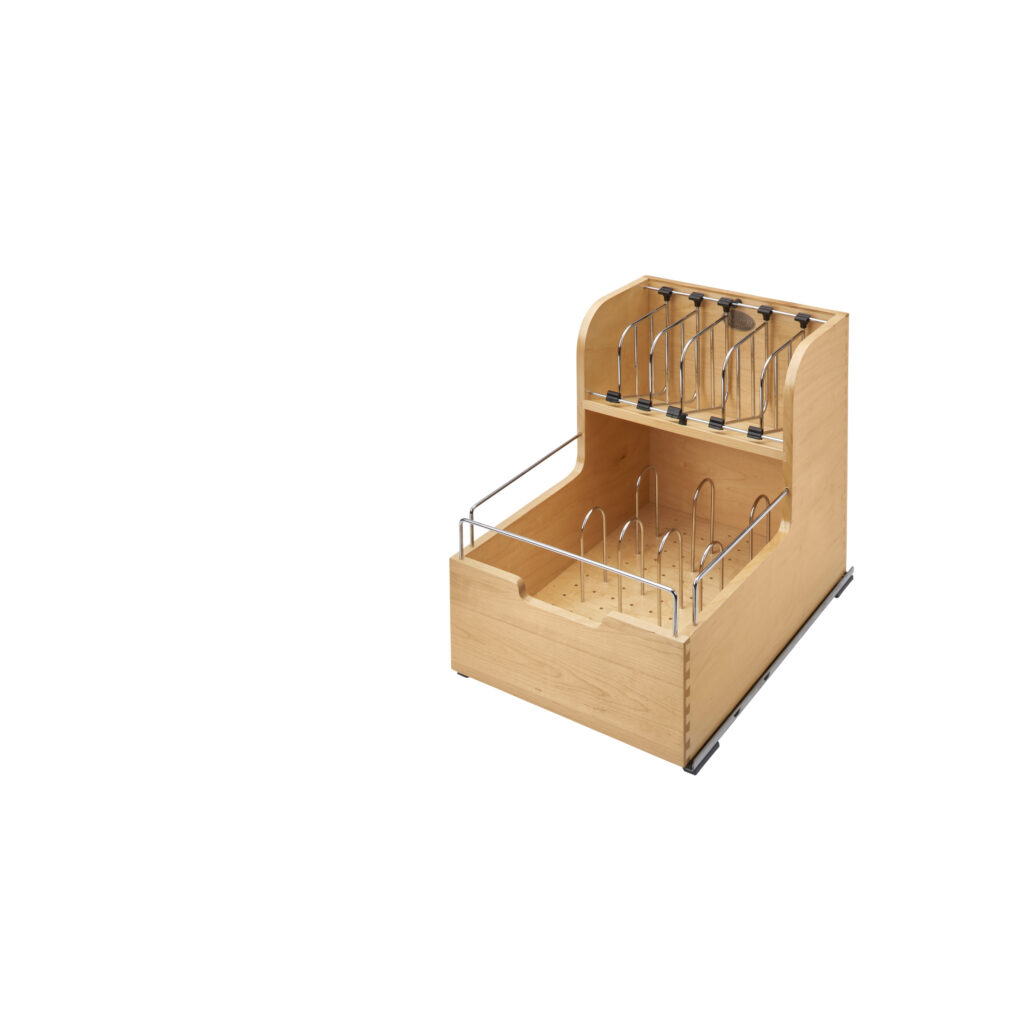 Rev-A-Shelf Wood Base Cabinet Food Storage Container Pullout Organizer w/ Soft-Close