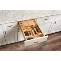 Rev-A-Shelf Wood Knife Organizer and Cutting Board Replacement Drawer System w/ Soft-Close