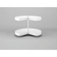 Rev-A-Shelf Polymer Kidney-Shaped 2-Shelf Lazy Susan w/Bottom Mount Hardware for Corner Base Cabinets