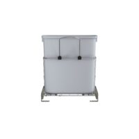 Rev-A-Shelf Undersink Chrome Steel Pullout Waste/Trash Container w/ Rear Basket Storage