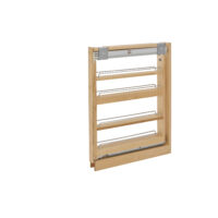 Rev-A-Shelf Wood Base Filler Pullout Organizer for New Kitchen Applications w/ Soft-Close
