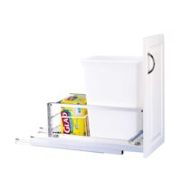 Rev-A-Shelf Aluminum Pullout Trash/Waste Container w/ Soft-Close White