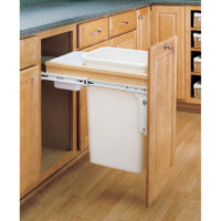 Rev-A-Shelf Wood Top Mount Pullout Single Trash/Waste Container For Full-Height Cabinets 1-1/2 in