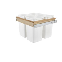 Rev-A-Shelf Wood Top Mount Pullout Quad Trash/Waste Container