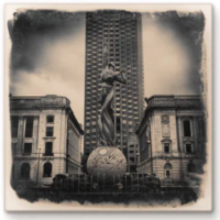 Cityscape Tile Cleveland Fountain of Eternal Life