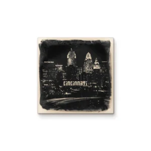 Cityscape Tile Cincinnati Night Skyline