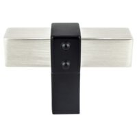 Berenson Rivet Rebel Brushed Nickel Bar and Matte Black Post Knob