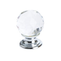 Berenson Europa Faceted Crystal Polished Chrome Knob