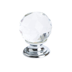 Berenson Europa Faceted Crystal Polished Chrome Knob